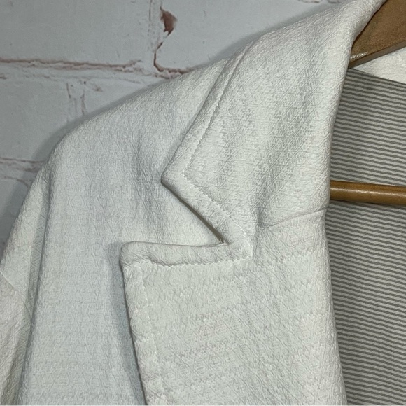 Free People Blazer Womens Size Small White Oversized Slouchy Textured Pockets - Picture 3 of 15